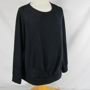 INC Int'l Concepts Sweater Black Size 1X Wrap Hem